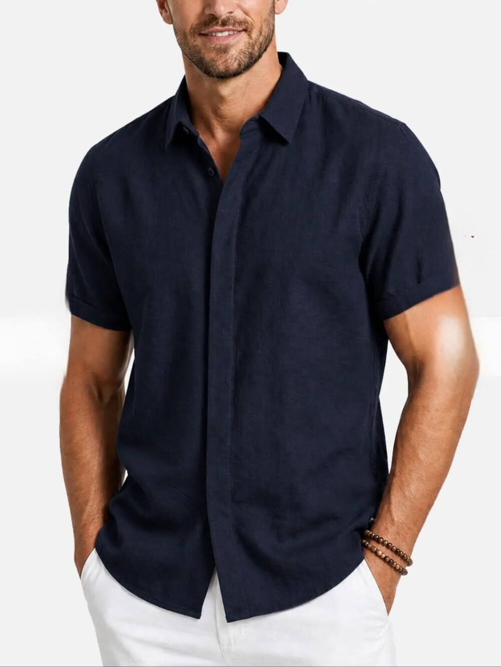 Eleven Oasis Flex Comfort Classic Short Sleeve Button Down Shirt Black M NWT